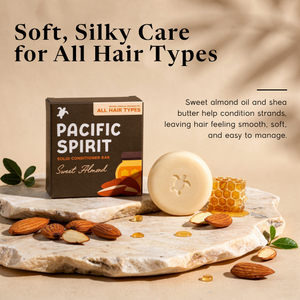 Conditioner Bar - Moisturizing for All Hair Types, with Almond Oil & Honey, Lightweight, SLS & Sulfate-Free, Vegan, Travel-Size, Zero Waste - 2.12 oz, 80-100 Washes