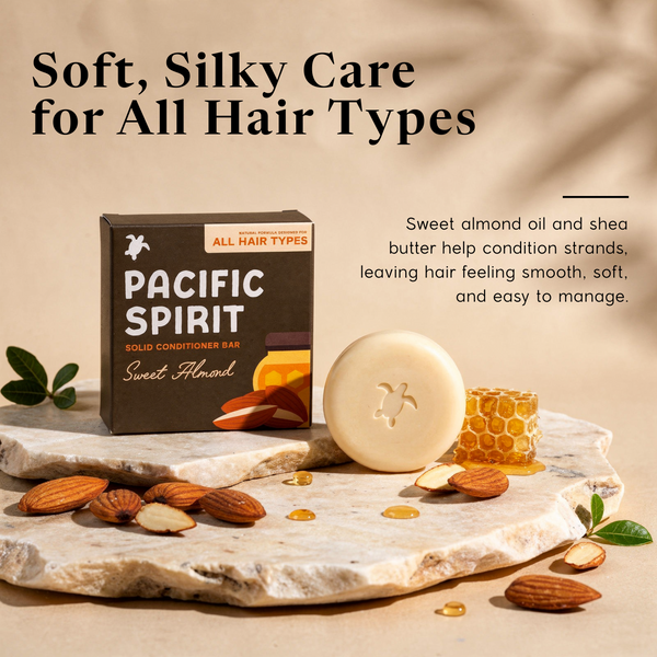 Conditioner Bar - Moisturizing for All Hair Types, with Almond Oil & Honey, Lightweight, SLS & Sulfate-Free, Vegan, Travel-Size, Zero Waste - 2.12 oz, 80-100 Washes