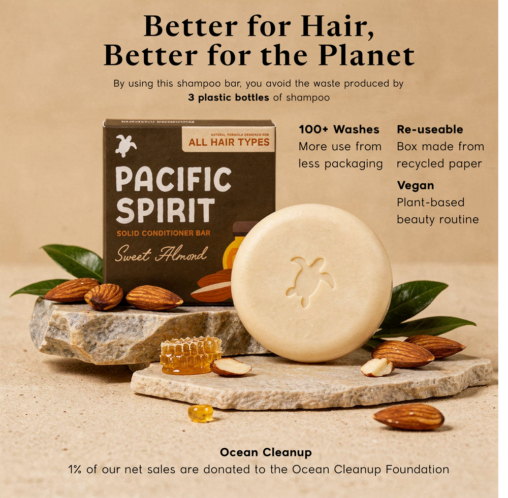 Conditioner Bar - Moisturizing for All Hair Types, with Almond Oil & Honey, Lightweight, SLS & Sulfate-Free, Vegan, Travel-Size, Zero Waste - 2.12 oz, 80-100 Washes