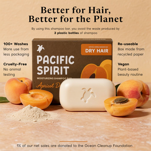 Pacific Spirit Apricot Dream Moisturizing Shampoo Bar for Dry Hair, Argan Oil & Apricot, 3.53 Oz