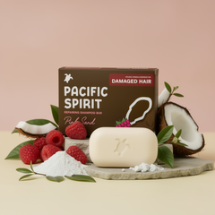Pacific Spirit Pink Sand Repairing Shampoo Bar for Damaged Hair, Coconut Oil & Raspberry, 3.53 Oz